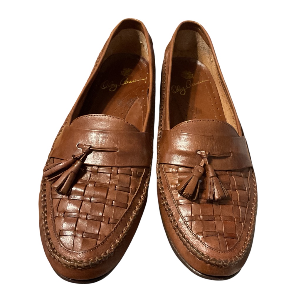 Oleg Cassini Brown Leatherloafers With Tassels Size 10d